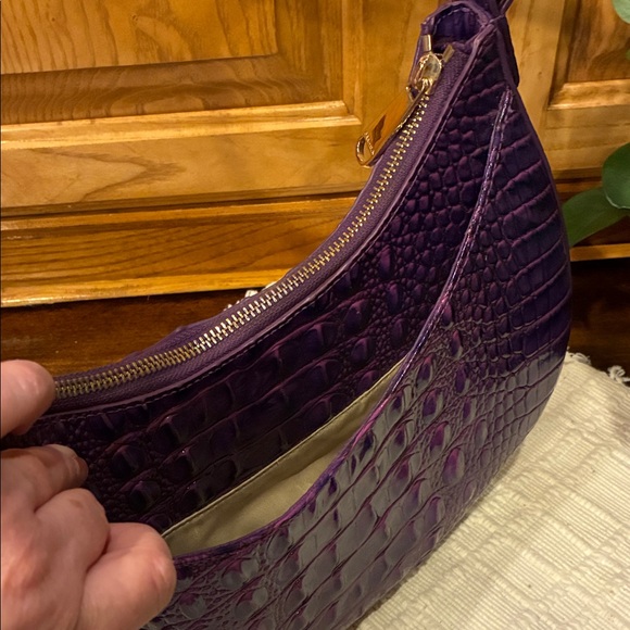 Brahmin Small Bekka Purple Curved Handbag (ABBA) - Picture 9 of 16